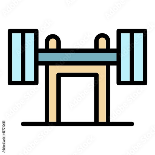 Lifting dumbell icon. Outline lifting dumbell vector icon color flat isolated photo