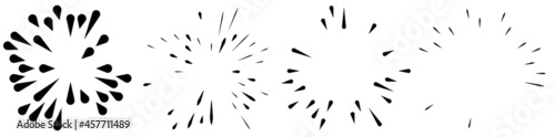 Radial, radiating lines. Gleam, glitter, flash and flare effect. Starburst, sunburst blast, emission design element