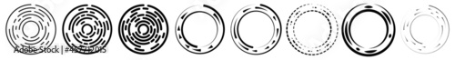 Fotografie, Obraz Circular, concentric segmented circles, rings