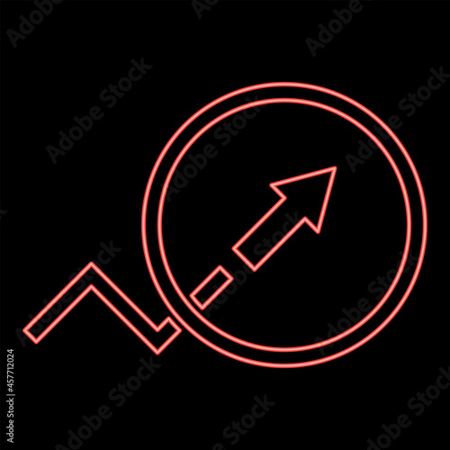 Neon trend or growht sign red color vector illustration flat style image