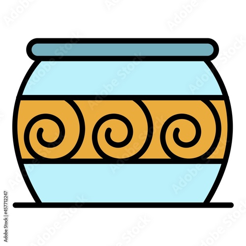 Cauldron potter icon. Outline cauldron potter vector icon color flat isolated