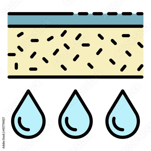 Water filter structure icon. Outline water filter structure vector icon color flat isolated