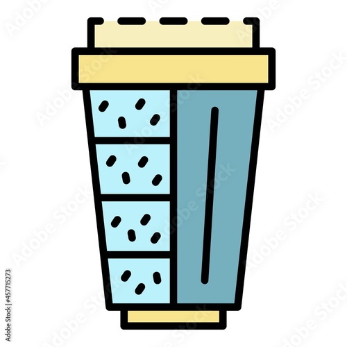 Cartridge filter structure icon. Outline cartridge filter structure vector icon color flat isolated