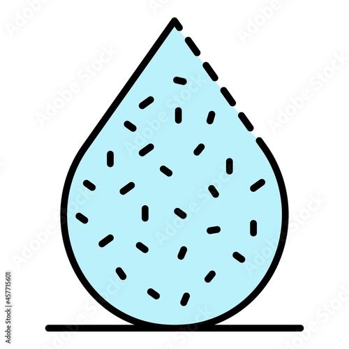 Dirty drop water icon. Outline dirty drop water vector icon color flat isolated