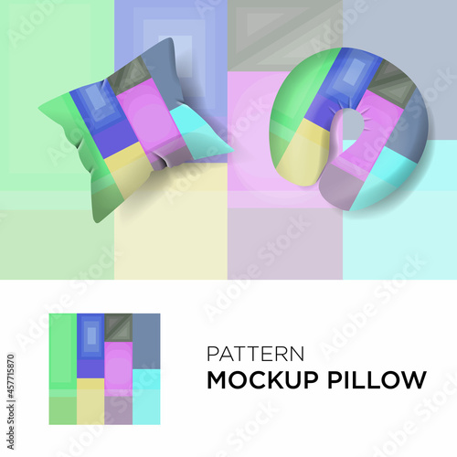 Pattern vector with pillow mockup EPS10