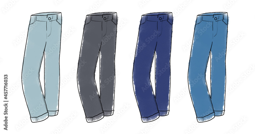 バギージーンズのイラストセット Stock Vector Adobe Stock バギージーンズのイラストセット Stock Vector Adobe Stock