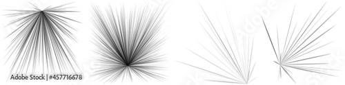 Radial, radiating dynamic rays, beams lines. Starburst, sunburst element. Gloss, shine effect. Gleam, glitter, glint, glare design