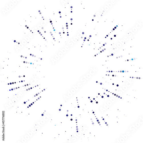 Colorful, colored random circles, dots, speckles and freckles concentric, circular and radial element. Pointillist, pointillism random polychrome halftone circles