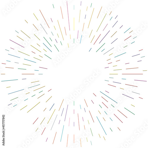 Radial, radiating lines. Radiation, explosion, twinkle, glare and glint effect. Abstract blast, aurora, aura effect design