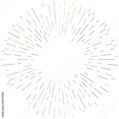 Radial  radiating lines. Radiation  explosion  twinkle  glare and glint effect. Abstract blast  aurora  aura effect design