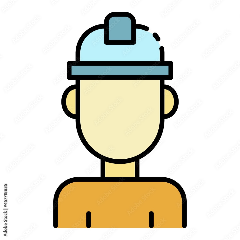 Obraz premium Carpenter man icon. Outline carpenter man vector icon color flat isolated