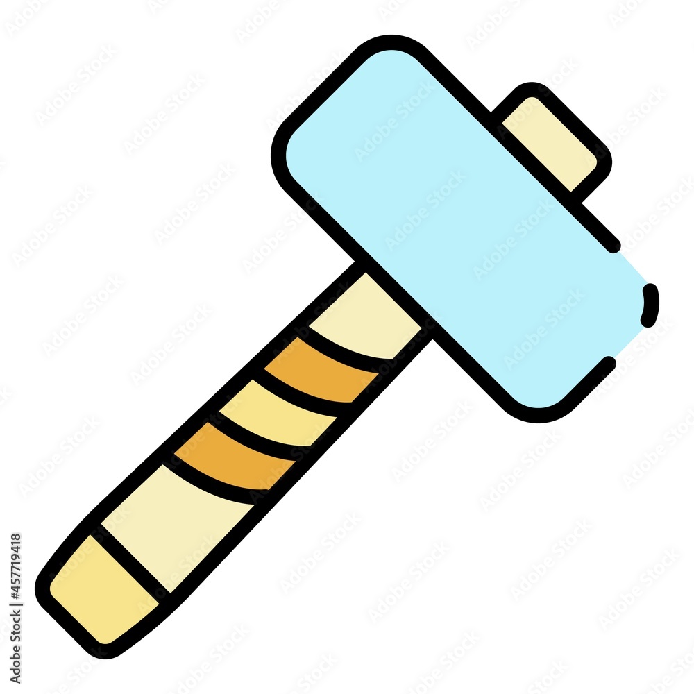 Big hammer icon. Outline big hammer vector icon color flat isolated Big hammer icon. Outline big hammer vector icon color flat isolated