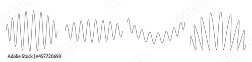 Wavy, waving, billowy lines. Curve, camber, arc effect lines. Curl, camber, flex effect lines