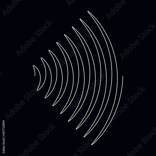 Wavy, waving, billowy lines. Curve, camber, arc effect lines. Curl, camber, flex effect lines