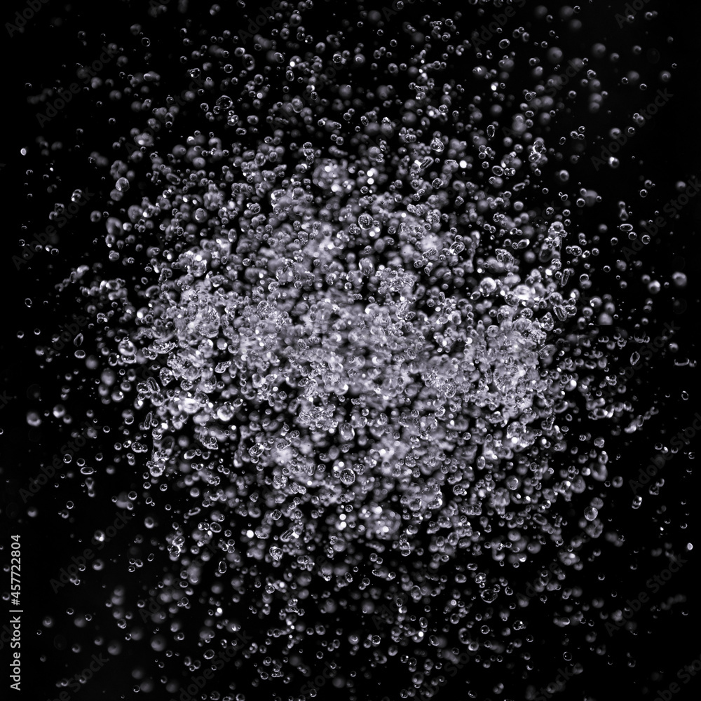 air bubbles in the water isolated on black background air bubbles in the water isolated on black background