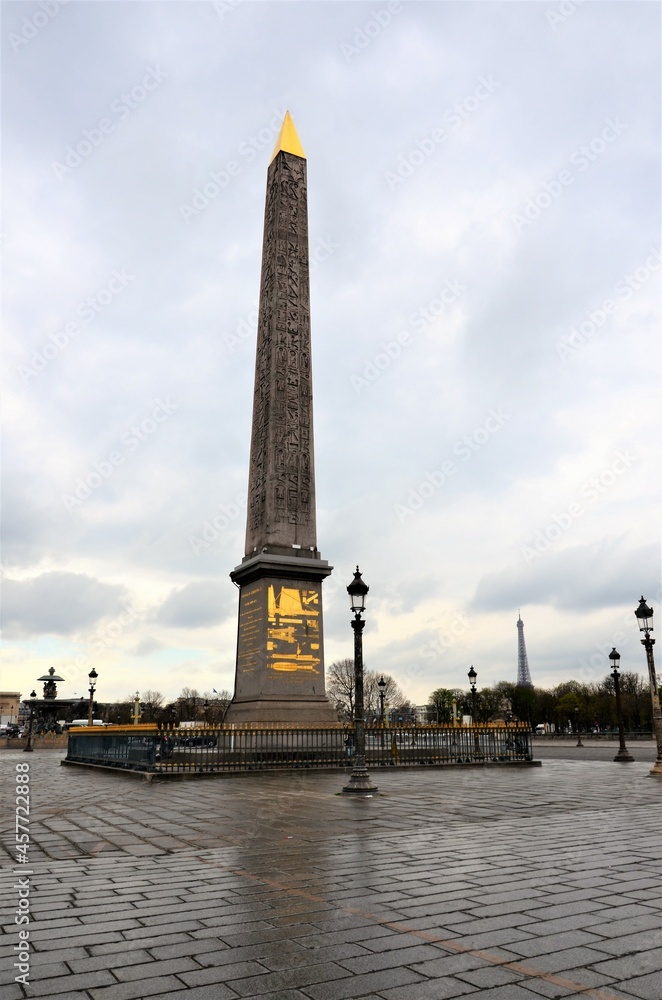 Obelisque de Louxor at Place de la Concorde in Paris, France