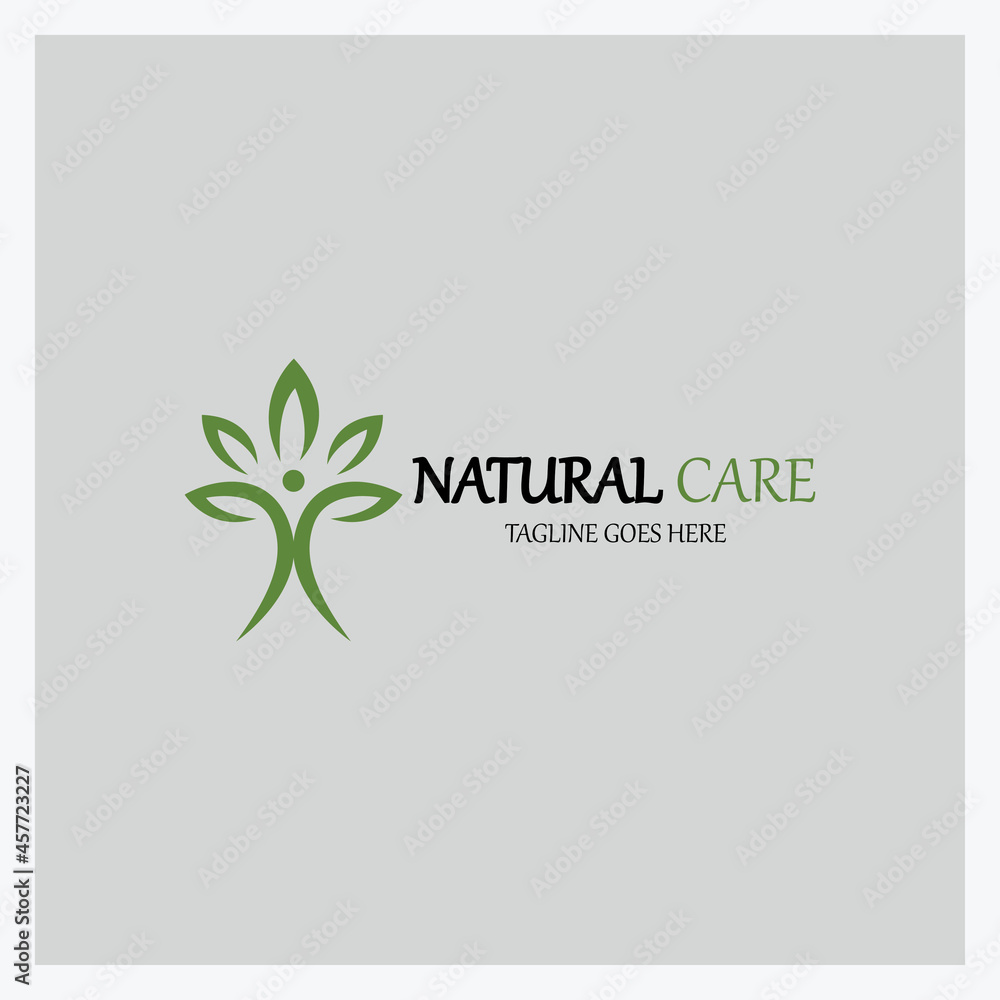 Nature care logo design template. vector illustration