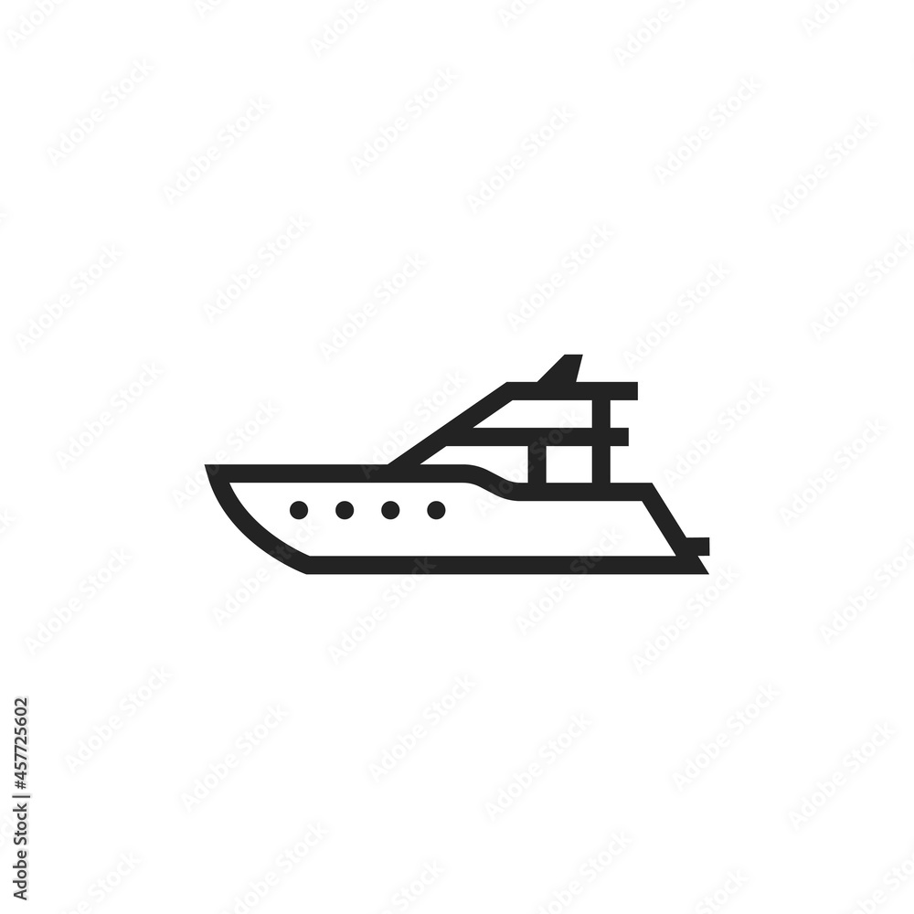motor yacht line icon. sea transport symbol. isolated vector image motor yacht line icon. sea transport symbol. isolated vector image