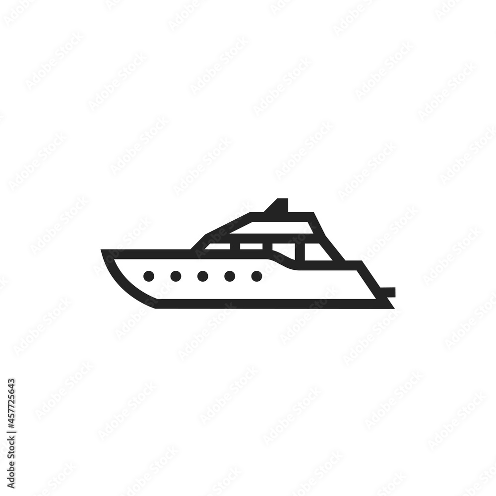 luxury yacht line icon. sea cruise transport symbol. isolated vector image luxury yacht line icon. sea cruise transport symbol. isolated vector image