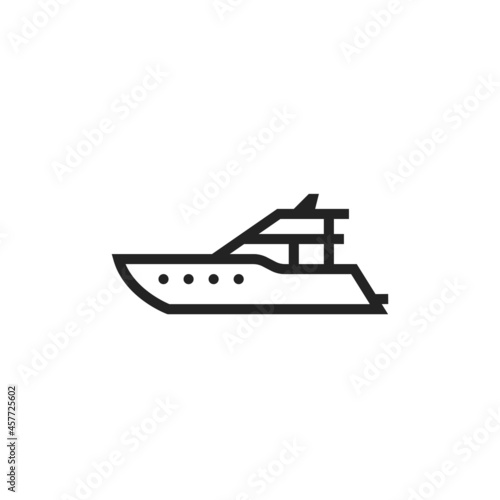 motor yacht line icon. sea transport symbol. isolated vector image