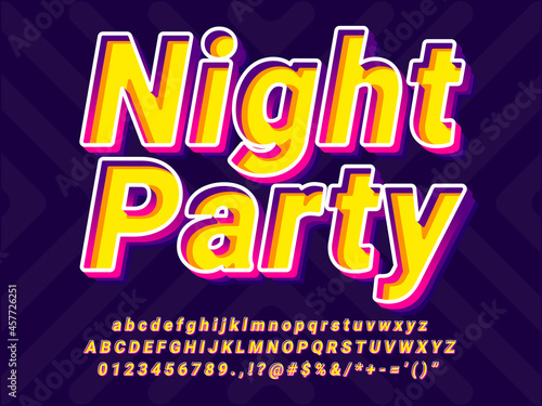 Night Party Simple Glowing Text Effect