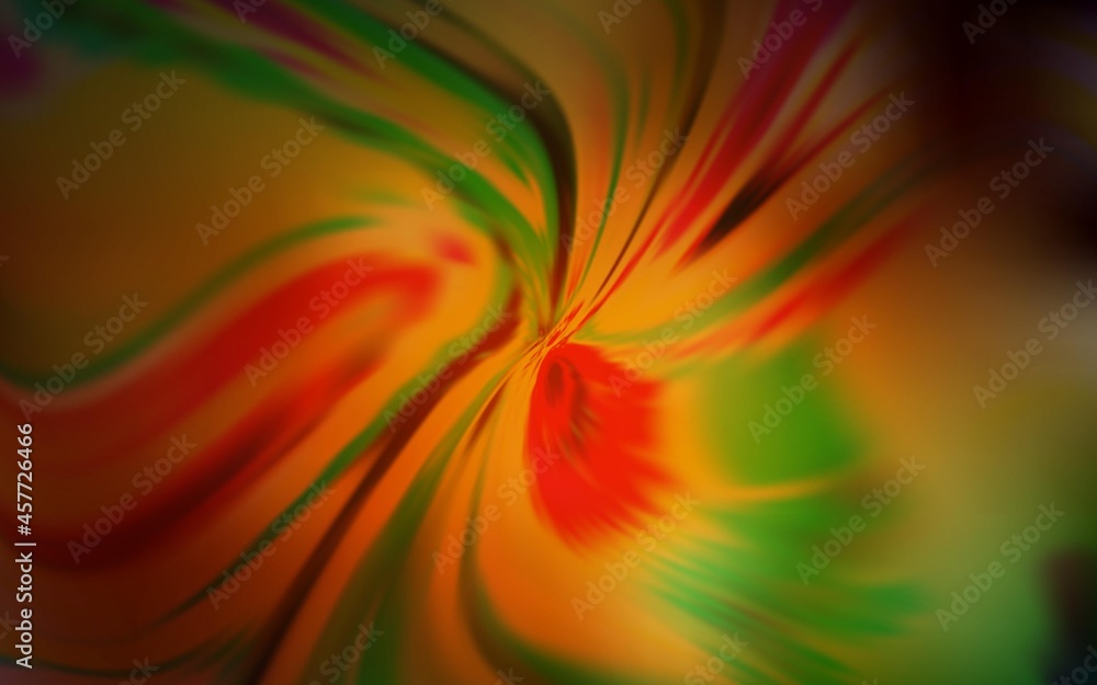 Dark Green, Yellow vector texture with curved lines. Dark Green, Yellow vector texture with curved lines.