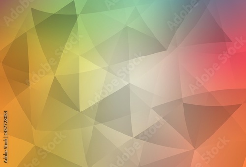 Light Green, Red vector polygonal pattern.