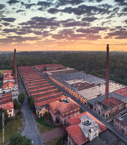 Fototapeta Naklejka Na Ścianę i Meble -   Historic worker village of Crespi d'Adda, Lombardy, Italy