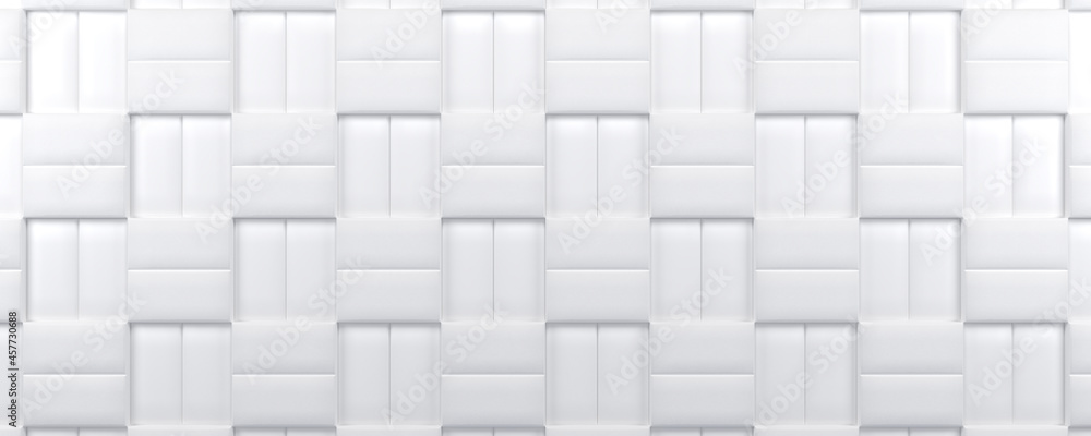 Rows of white bricks or blocks. Shapes on white background, geometric pattern. 3d render background Rows of white bricks or blocks. Shapes on white background, geometric pattern. 3d render background