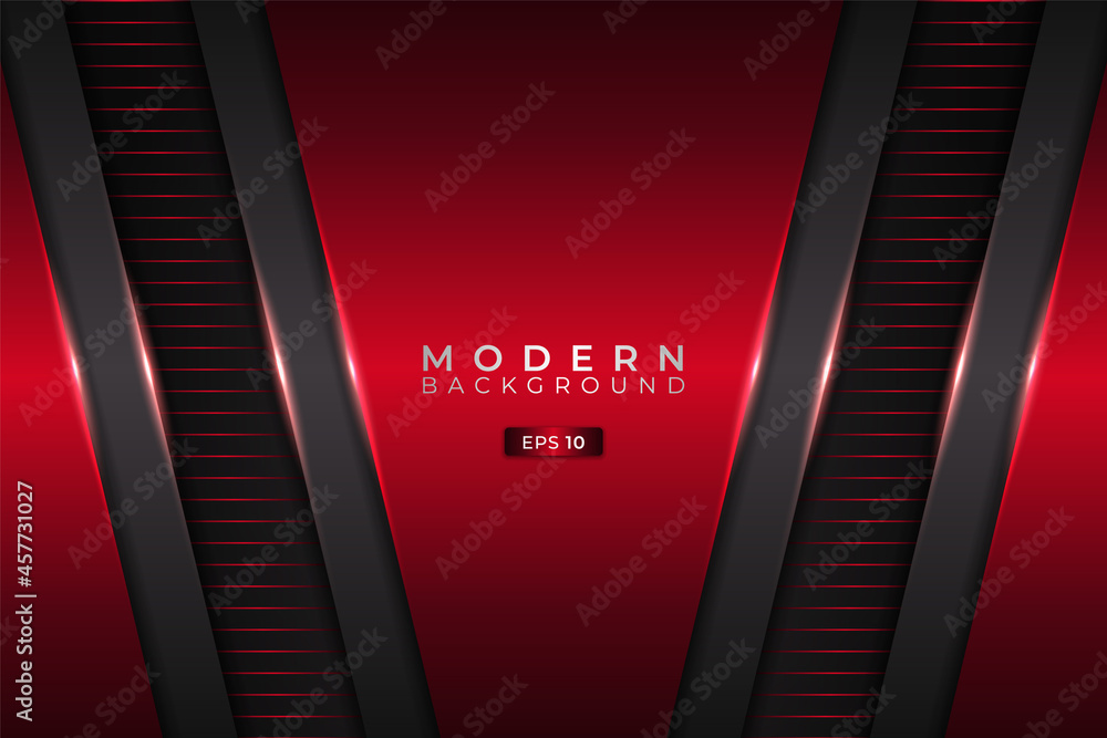 Modern Background Futuristic Technology 3D Realistic Diagonal Layer Red with Metallic Grey Modern Background Futuristic Technology 3D Realistic Diagonal Layer Red with Metallic Grey