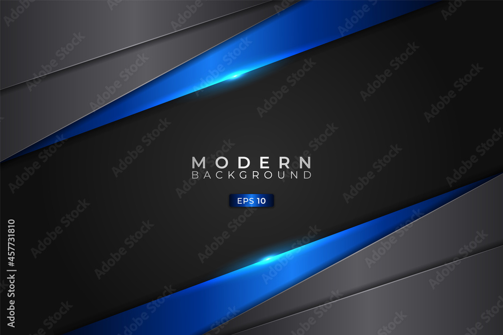 Modern Background Diagonal Overlapped Metallic Glossy Blue and Grey