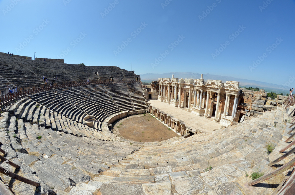 Theater in antique city Hierapolis, Pamukkale, Turkey. UNESCO Object/ Denizly,Turkey