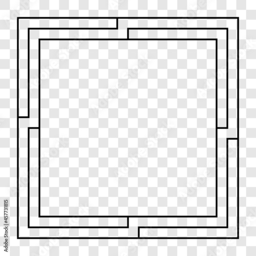 Abstract frame on transparent background. Vector Illustration