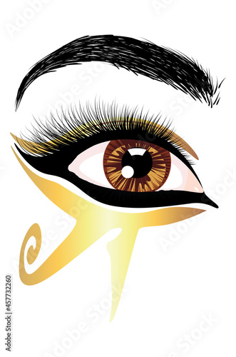 Brown eye with egyptian makeup