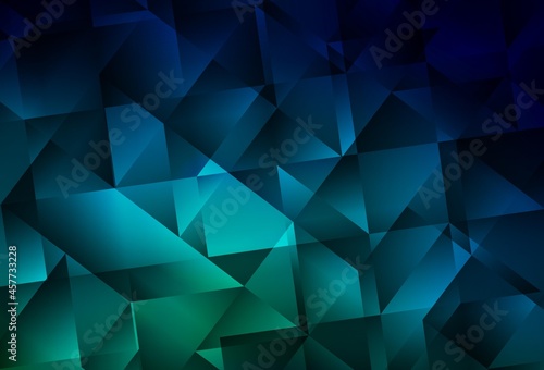 Dark Blue, Green vector shining triangular background. © smaria2015