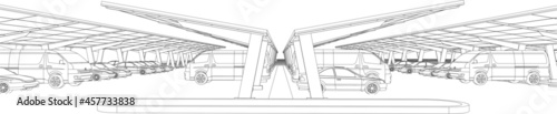3D illustration of parking project