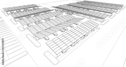3D illustration of parking project