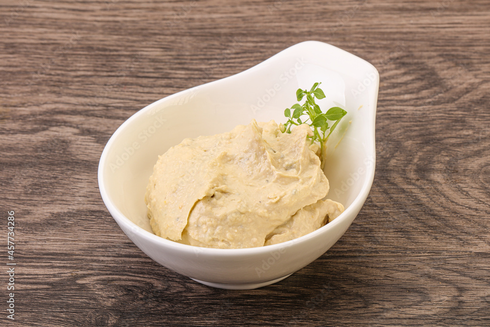 Vegan food - hummus with olive oil Vegan food - hummus with olive oil