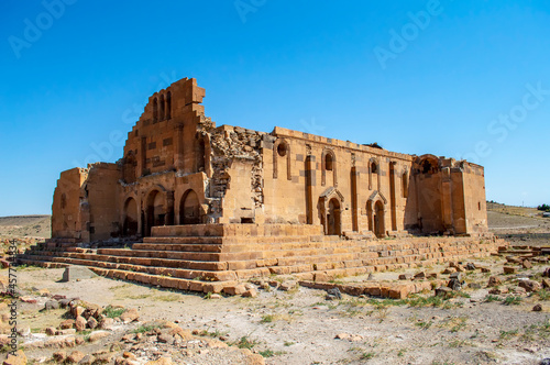 Yereruyk church, a 4th-century Armenian basilica in Shirak region of Armenia