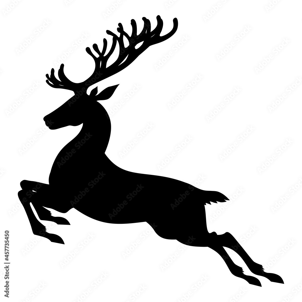 Christmas deer riding silhouette Christmas deer riding silhouette