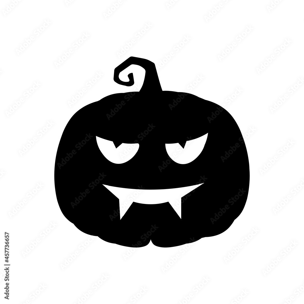 Halloween scary pumpkin in flat style Holiday cartoon concept Halloween scary pumpkin in flat style Holiday cartoon concept