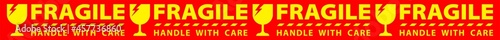 sticker fragile handle with care, horizontal red fragile warning label, fragile label with broken glass symbol