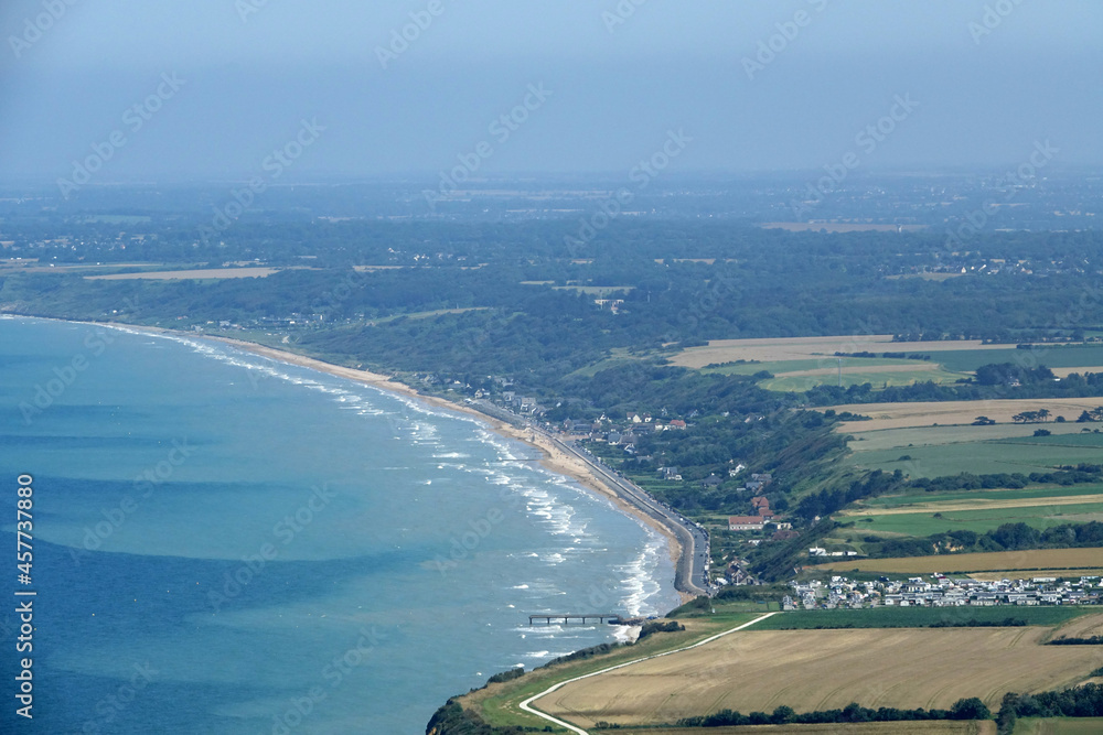 Vue aérienne d'Omaha Beach - Normandie France Vue aérienne d'Omaha Beach - Normandie France