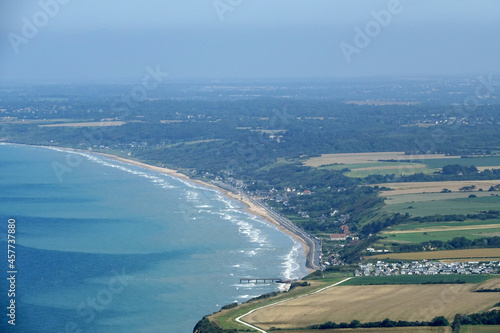 Vue aérienne d'Omaha Beach - Normandie France