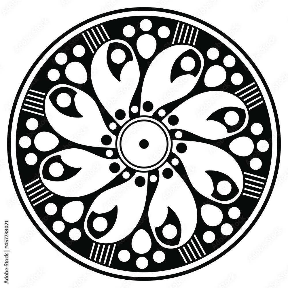 Mandala pattern black and white
