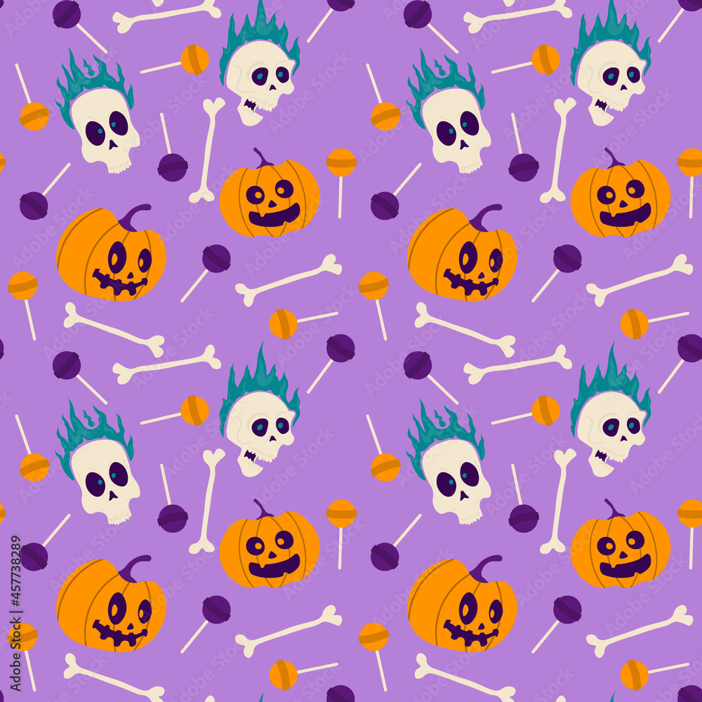 Abstract halloween pattern design background. Vector.
