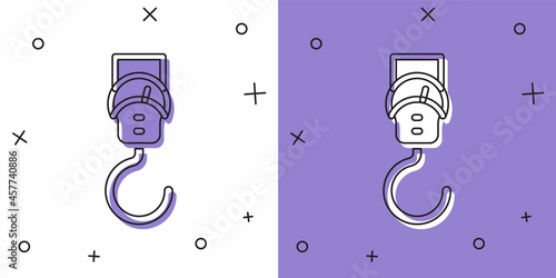 Set Spring scale icon isolated on white and purple background. Balance for weighing. Determination of weight. Vector
