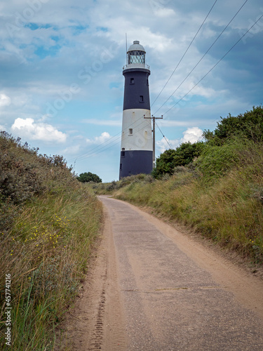 Path towards the lighthouse at Spurn Point, East Yorkshire, England