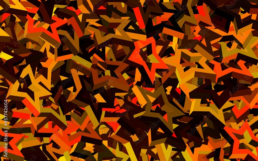 Obraz premium Dark Red, Yellow vector layout with bright stars.