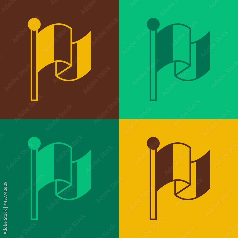 Pop art Flag Italy icon isolated on color background. Vector Pop art Flag Italy icon isolated on color background. Vector